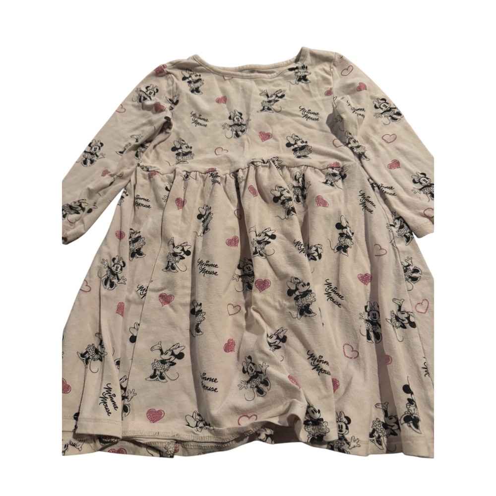 Disney Minnie Mouse Dress Girl's 4T Pink‎ Long Sleeve Character Toddler